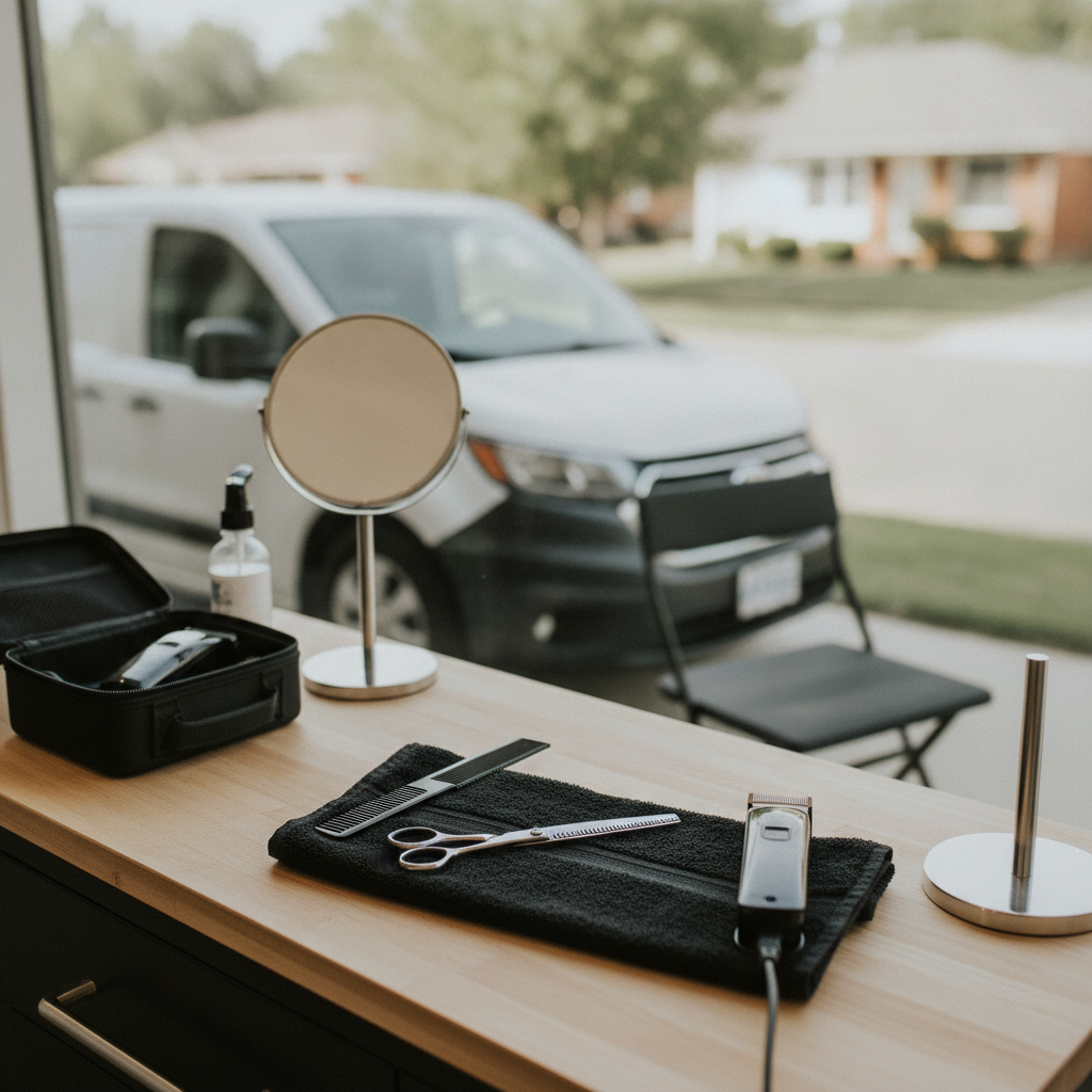 Mobile Haircut Service - No Face and No Text